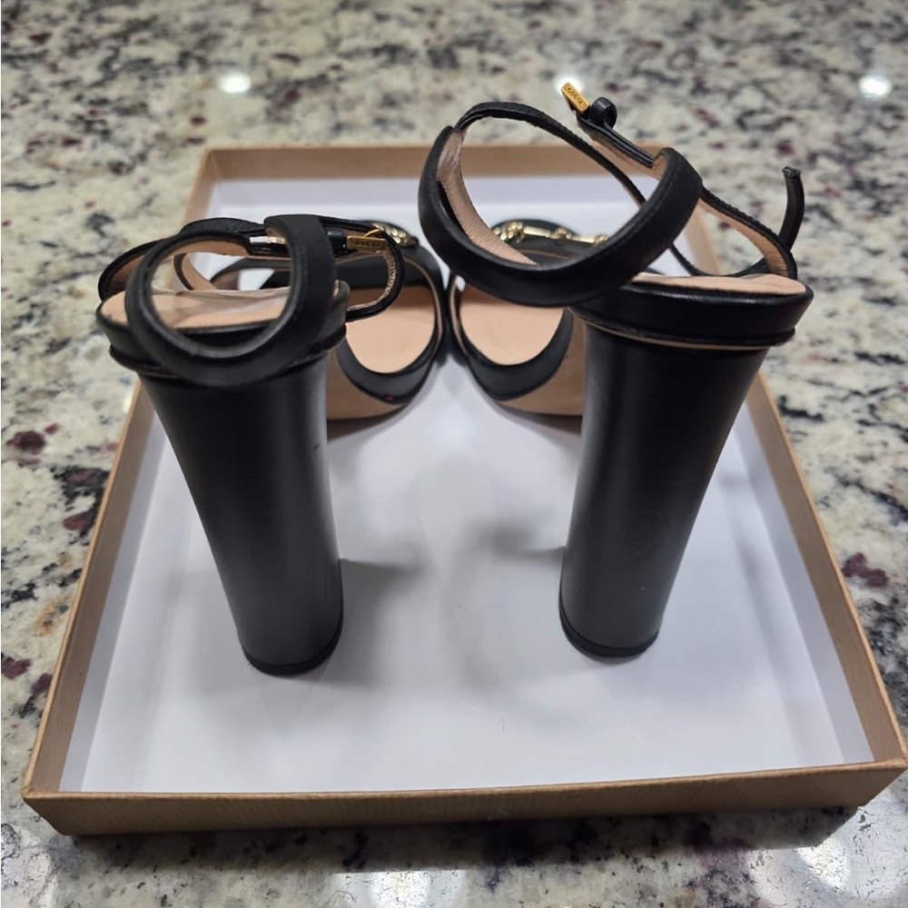Gucci Horsebit Black Women's Heeled Sandals - Picture 3 of 5